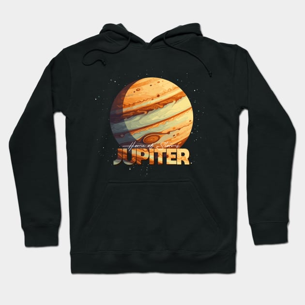 Jupiter Planet Logo, Space Cosmos Solar System Art Hoodie by Moonfarer